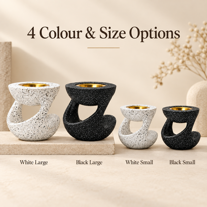 Sculptural Resin Bakhoor Burner – Black & White