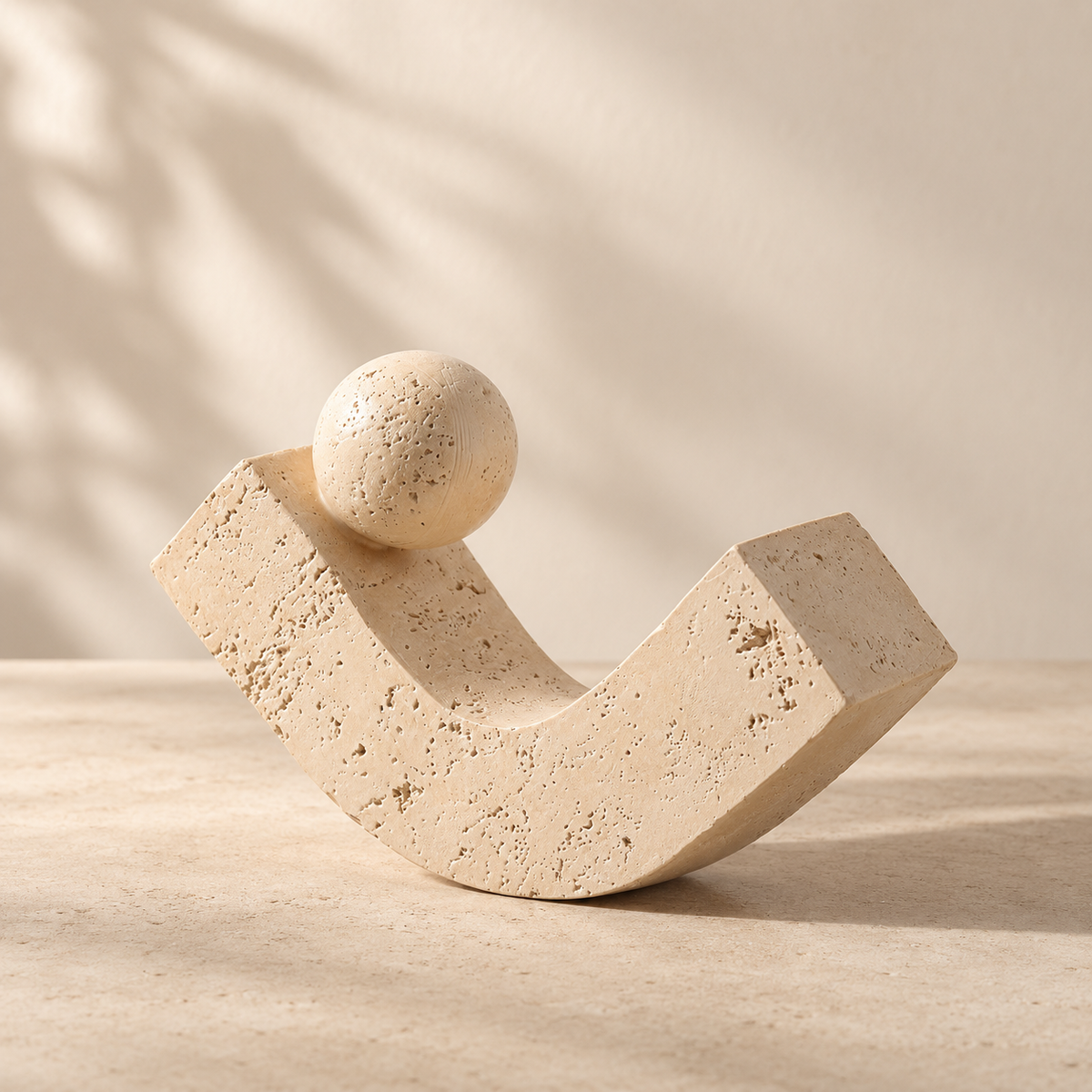 Travertine-Inspired Balance Sculpture