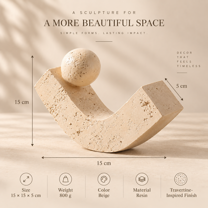 Travertine-Inspired Balance Sculpture