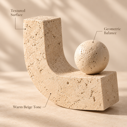 Travertine-Inspired Balance Sculpture