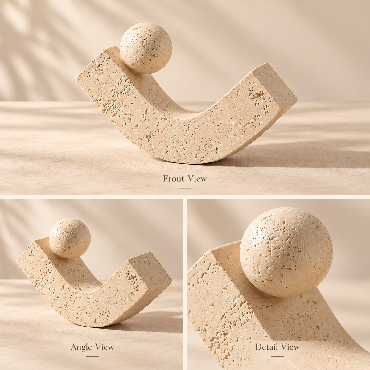 Travertine-Inspired Balance Sculpture