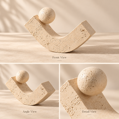 Travertine-Inspired Balance Sculpture