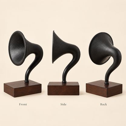 Gramophone-Inspired Abstract Sculpture