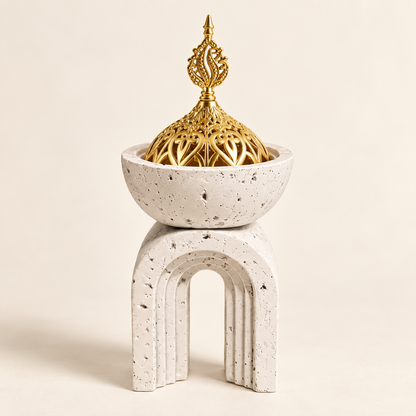 Modern Arch Bakhoor Burner with Lid