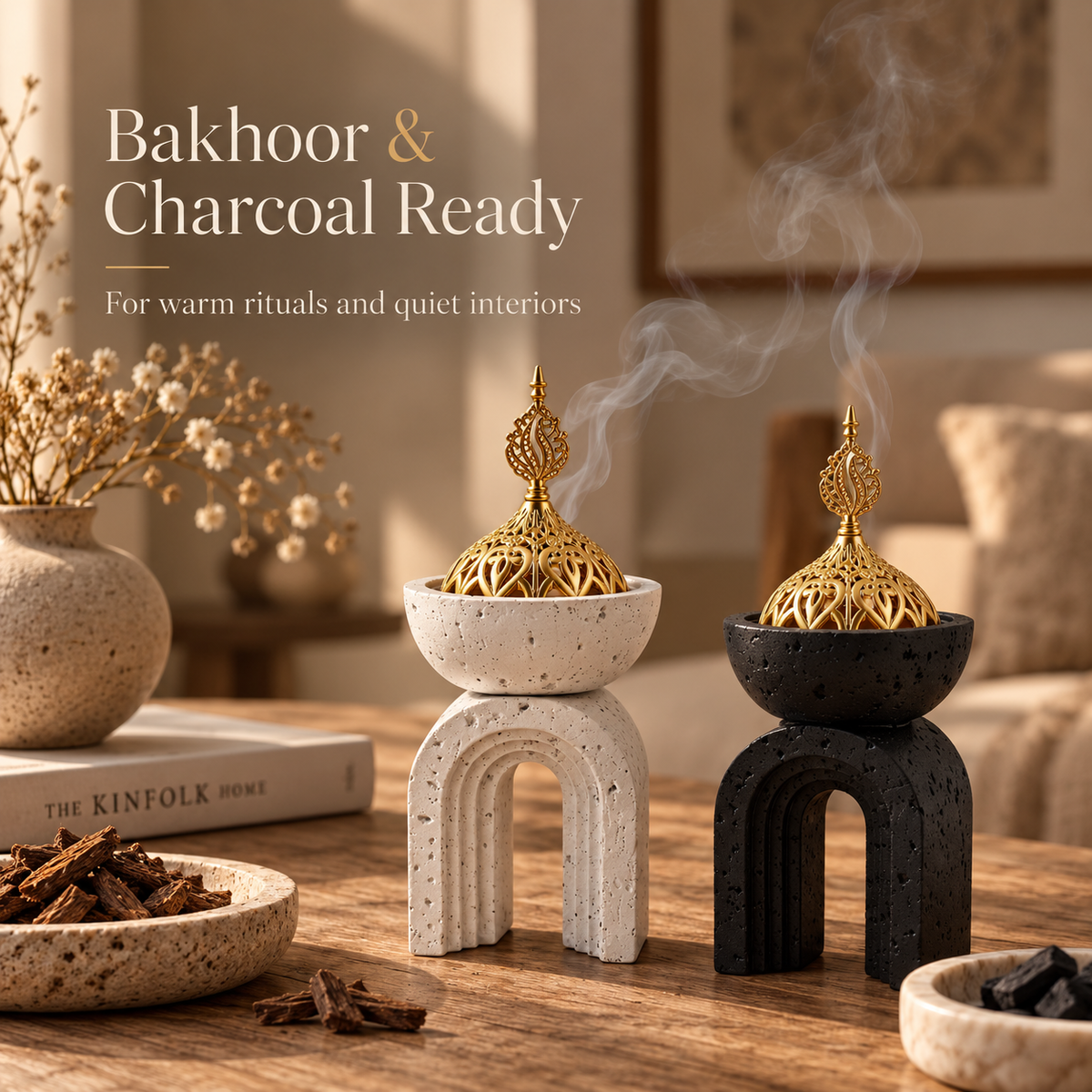 Modern Arch Bakhoor Burner with Lid