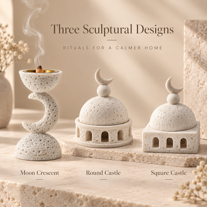 Crescent & Dome Bakhoor Burner – Sculptural Resin Incense Burner
